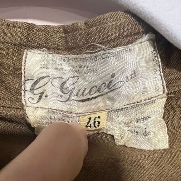 VINTAGE Gucci (1970’s) Military Button Down Top - Picture 3 of 16